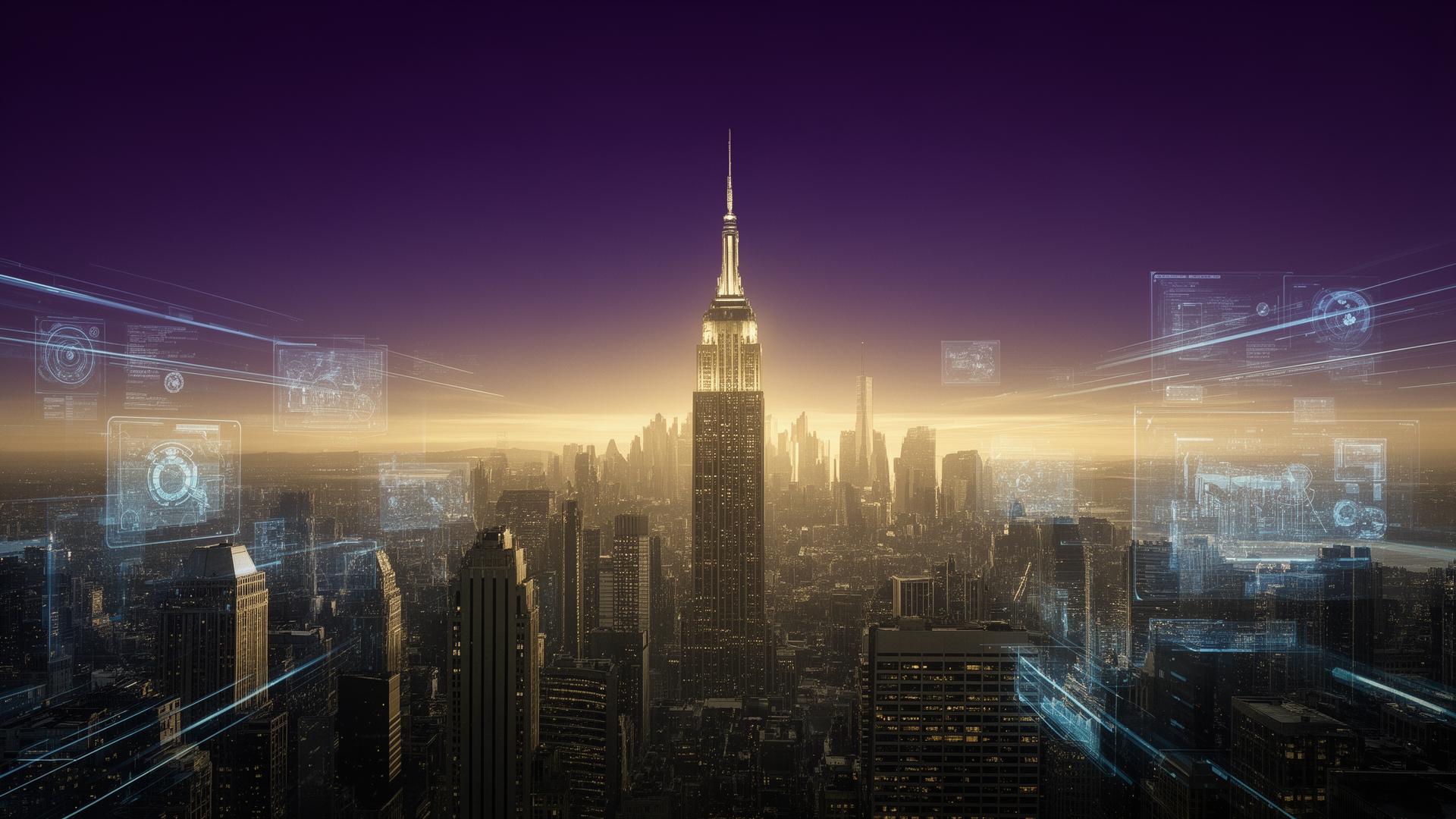 A modern future city at twilight, the landscape of the next economy